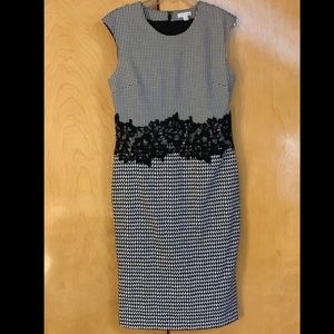 NY&CO Checkered and Gingham Print Dress with Lace